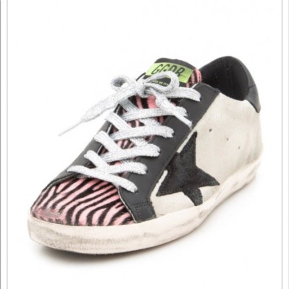 golden goose sneakers zebra